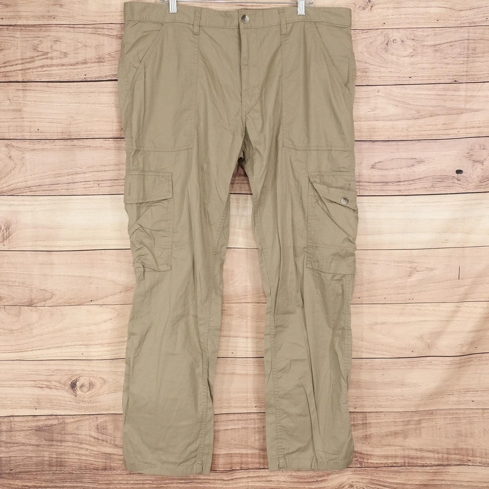 Old Navy Cargo Pants Mens 42x34 Beige Slim Fit Straight Leg Cotton Casual